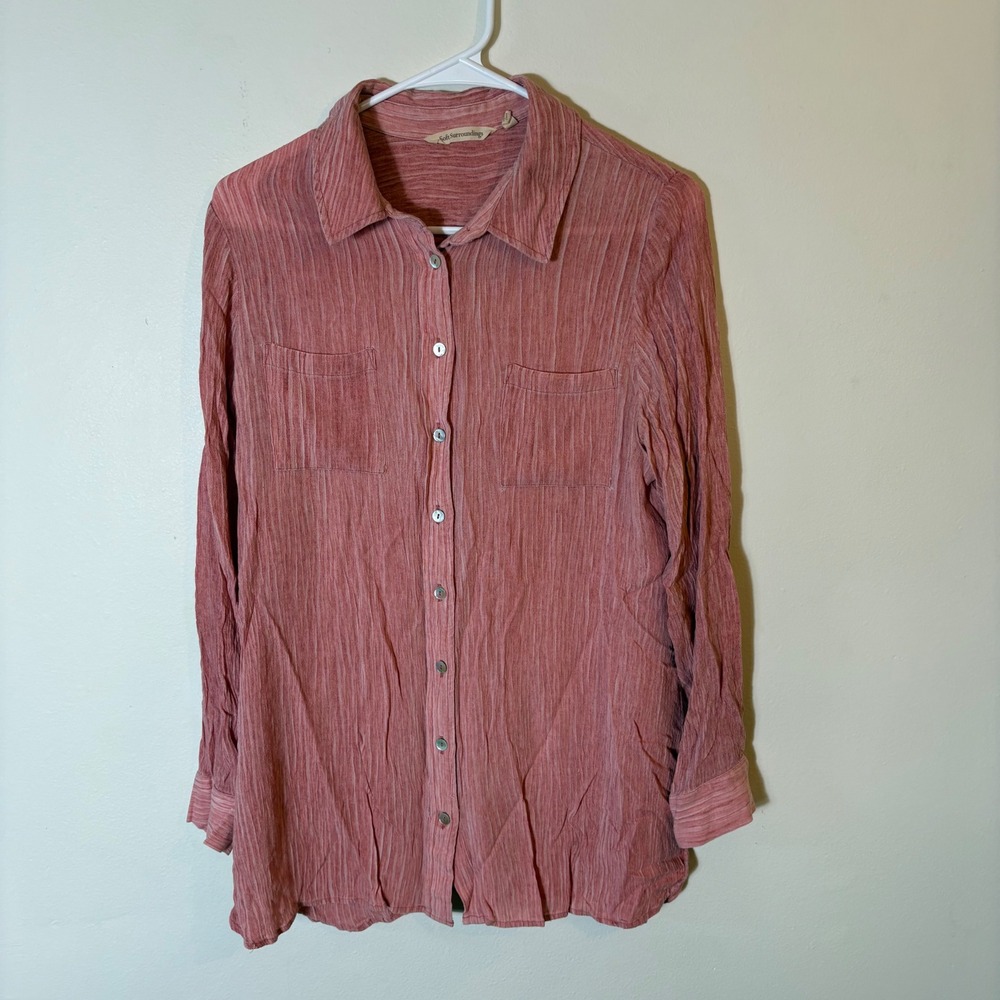 Soft Surroundings Seika Button Down Shirt Size Medium